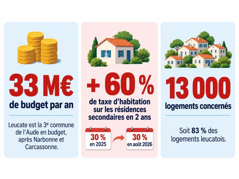 Hausse d'impôts à Leucate avec un budget de 33 millions d'euros par an
